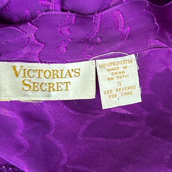 Victoria's Secret Gold Label Purple Floral Print Slip Lingerie Dress Sz S - Picture 13 of 13